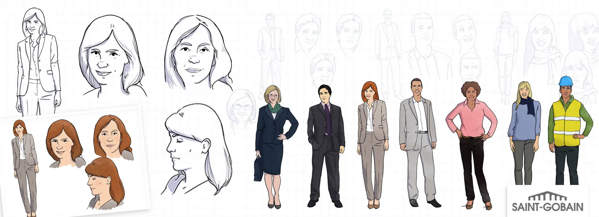 Saint-Gobain, Set d'illustrations de formation